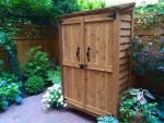 4x2 Cedar Wood Tool Shed with Double Doors and Shelves