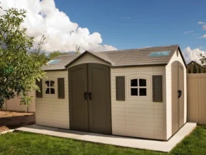 Dual Entry 15x8 Plastic Storage Shed